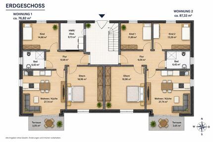 Wohnung Ottersberg - 4 Zimmer, 87 m&sup2;, 1.250&euro; | Angebot:26455266