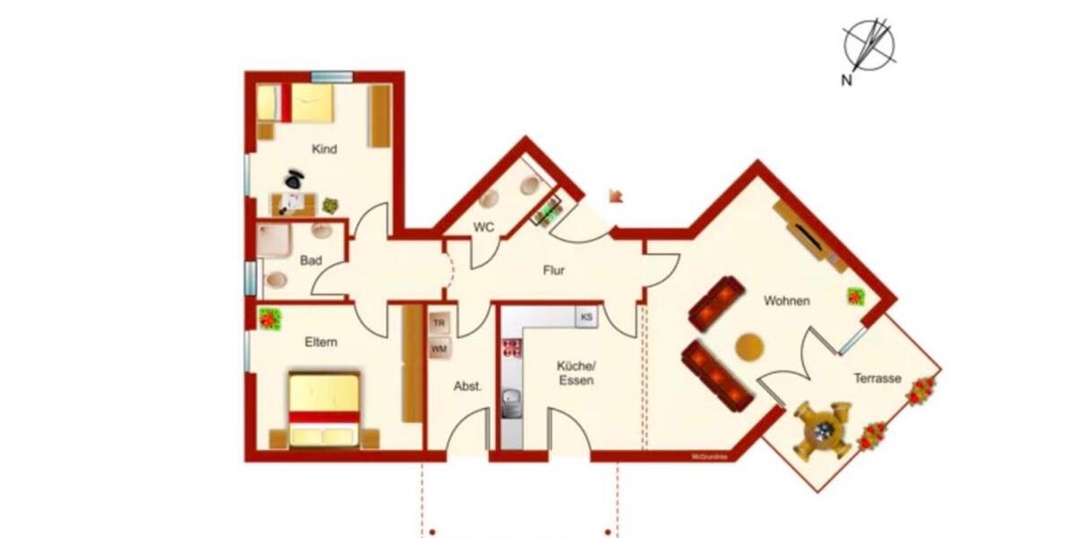 Erdgeschoßwohnung Schwanewede - 3 Zimmer, 94 m&sup2;, 1.245&euro; | Angebot:25280370