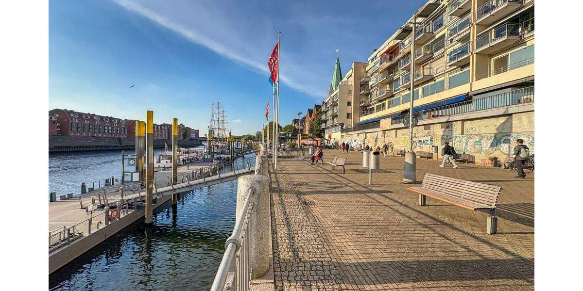 City Repräsentative Gewerbefläche mit Blick auf die Weserpromenade - Arbeiten in Bremer Toplage 1 zimmer