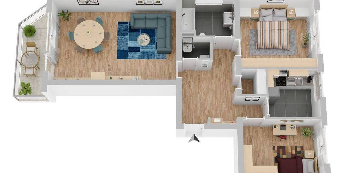 Etagenwohnung Achim Baden - 3 Zimmer, 80 m&sup2;, 198.000&euro; | Angebot:26188142