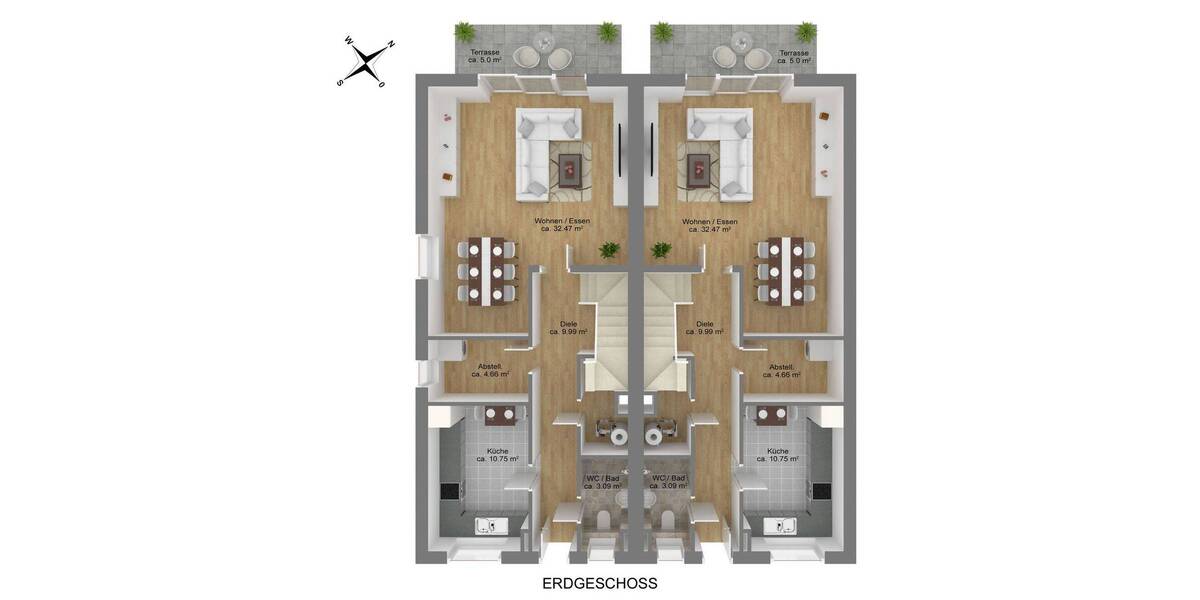Reihenmittelhaus Weyhe Melchiorshausen - 5 Zimmer, 119 m&sup2;, 409.000&euro; | Angebot:25685383