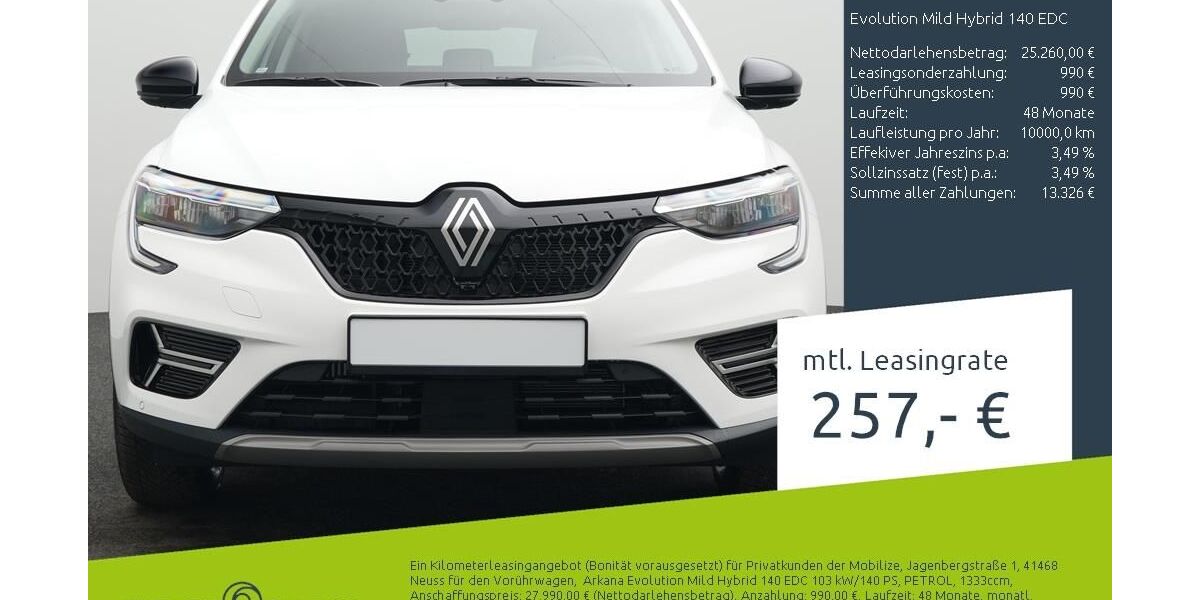Renault Arkana 7.074 km 23.330 &euro; Stuhr 28816
