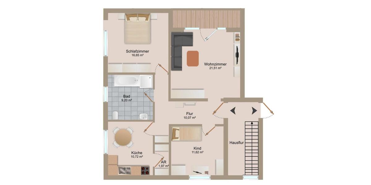 Etagenwohnung Hambergen - 3 Zimmer, 82 m&sup2;, 163.500&euro; | Angebot:27113684