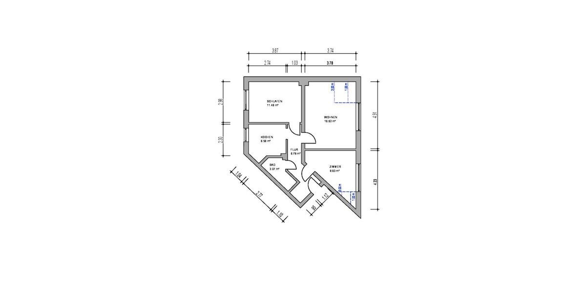 Dachgeschoßwohnung Bremen Hemelingen - 3 Zimmer, 55 m&sup2;, 1.200&euro; | Angebot:26634367