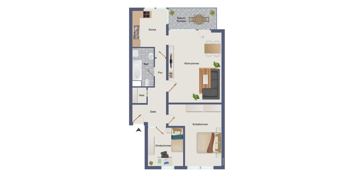 Etagenwohnung Bremen Ellenerbrok-Schevemoor - 3 Zimmer, 73 m&sup2;, 179.000&euro; | Angebot:25734516