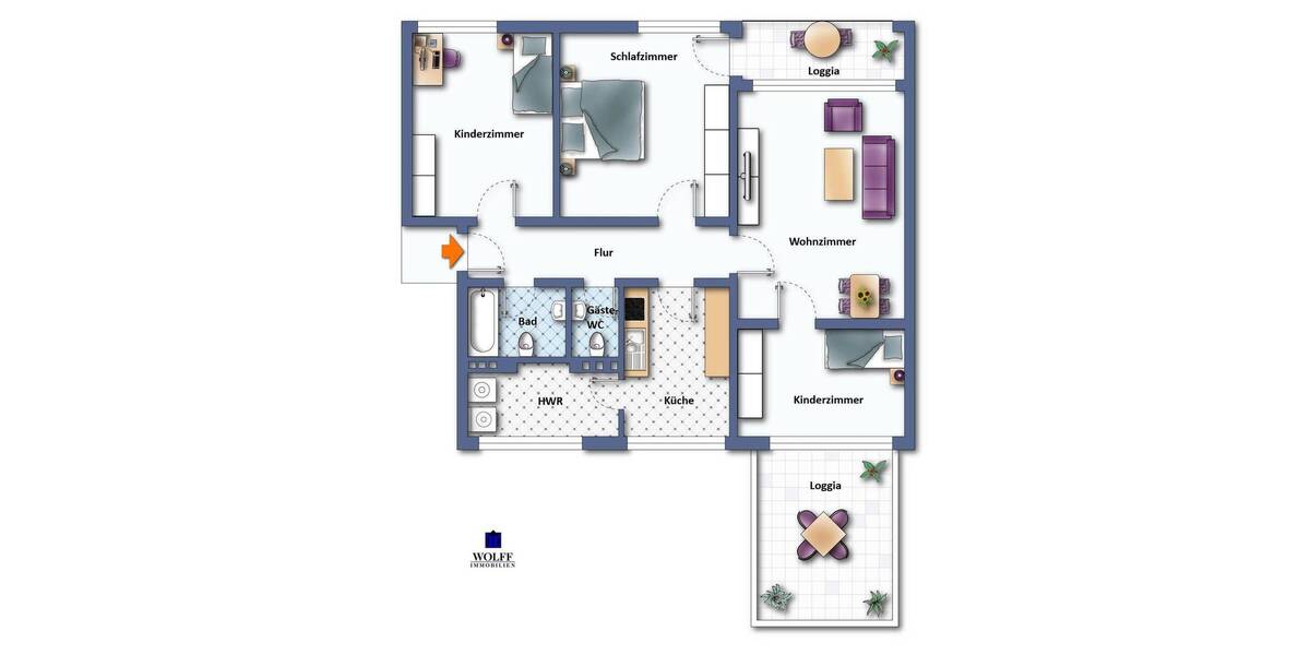 Etagenwohnung Bremen Sodenmatt - 4 Zimmer, 90 m&sup2;, 189.000&euro; | Angebot:26731882