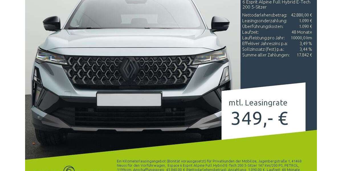 Renault Espace 9.999 km 42.880 &euro; Stuhr 28816