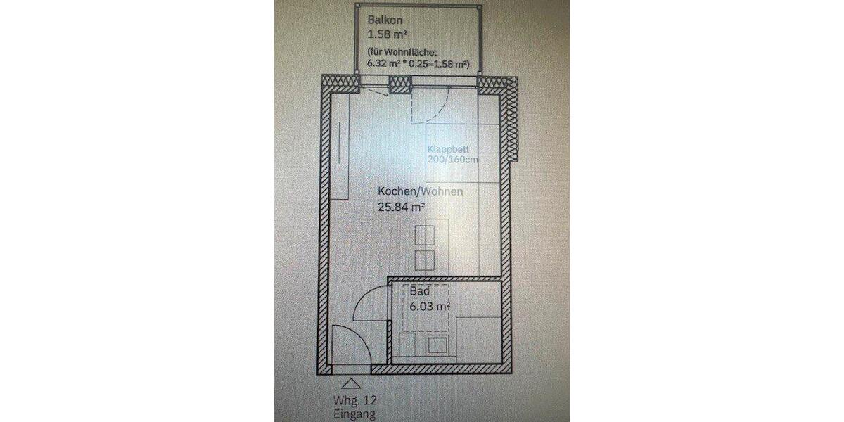 Etagenwohnung Bremen Osterholz - 1 Zimmer, 34 m&sup2;, 277&euro; | Angebot:26593215