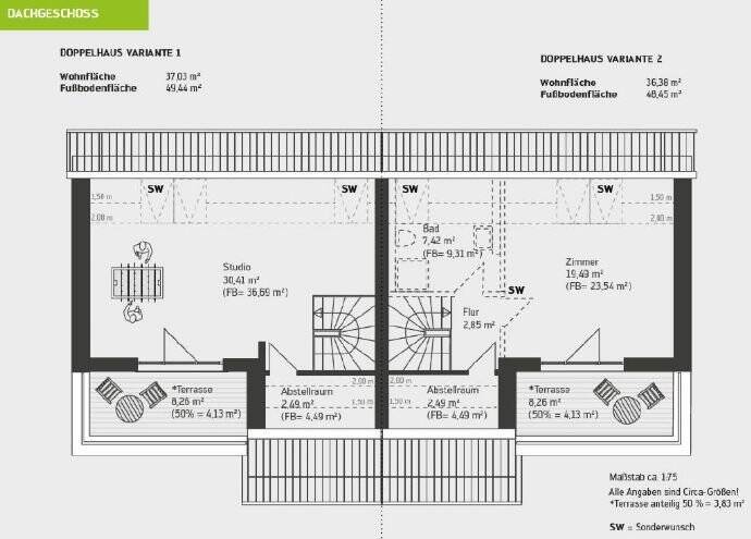 Doppelhaushälfte Bremen (Osterholz) Osterholz - 5 Zimmer, 153 m&sup2;, 526.900&euro; | Angebot:25729691