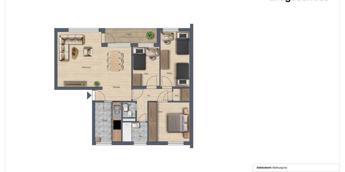 Etagenwohnung Bremen Sodenmatt - 4 Zimmer, 83 m&sup2;, 900&euro; | Angebot:26554820