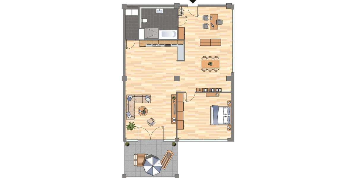 Etagenwohnung Bremen Woltmershausen - 2 Zimmer, 133 m&sup2;, 1.399&euro; | Angebot:26798938