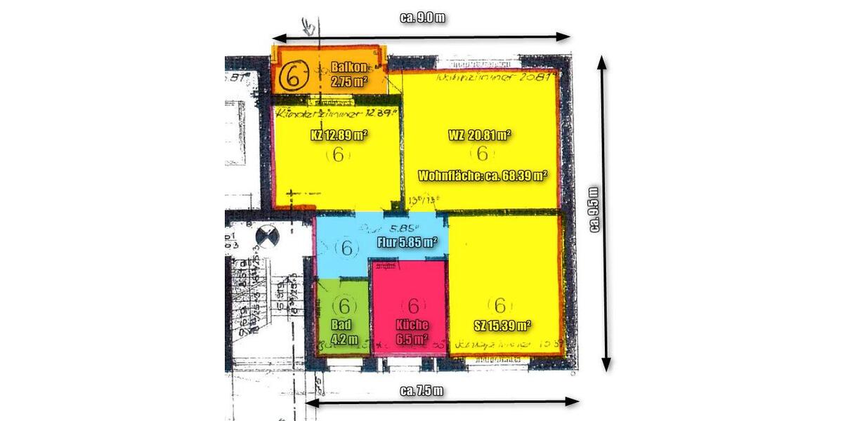 Hochparterre Hambergen - 3 Zimmer, 69 m&sup2;, 500&euro; | Angebot:26016768