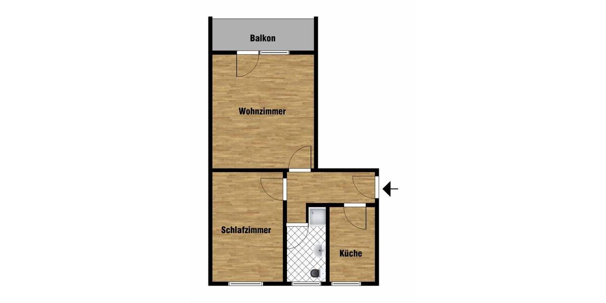 Etagenwohnung Delmenhorst Deichhorst - 2 Zimmer, 49 m&sup2;, 420&euro; | Angebot:26308658