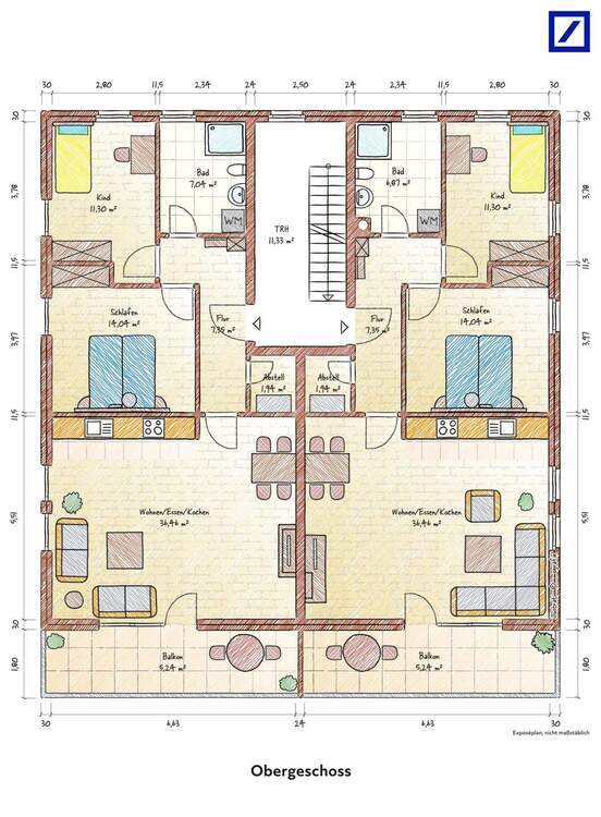 Moderne 3-Zimmer-Eigentumswohnungen im 1. Obergeschoss - Neubauprojekt in Burg, Effizienzhaus 55 3 zimmer
