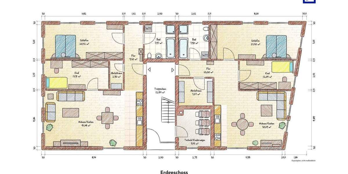 Exklusive 3-Zimmer-Dachgeschosswohnung mit Balkon - Neubau Effizienzhaus 55 in Lilienthal 3 zimmer