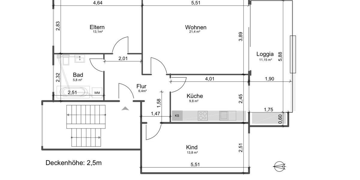 Dachgeschoßwohnung Elsfleth - 3 Zimmer, 76 m&sup2;, 600&euro; | Angebot:25512142
