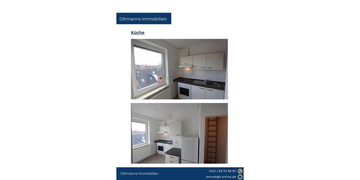Etagenwohnung Bremen Burglesum - 2 Zimmer, 53 m&sup2;, 593&euro; | Angebot:26019456