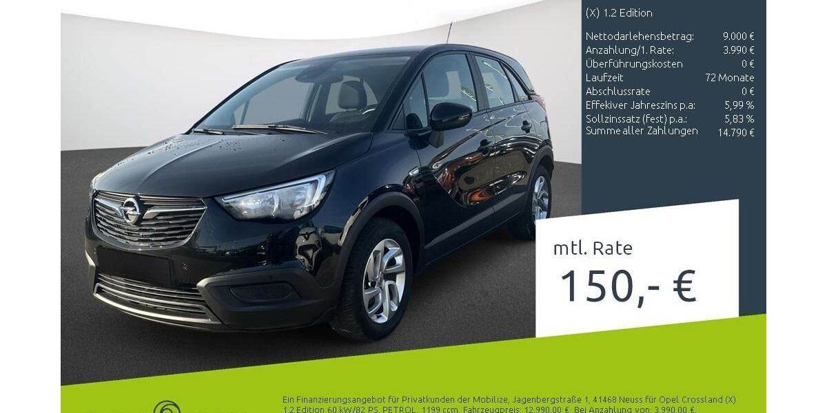 Opel Crossland (X) 12.345 km 12.380 &euro; Stuhr 28816
