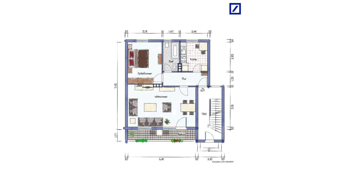 Etagenwohnung Bremen Lindenhof - 2 Zimmer, 59 m&sup2;, 99.000&euro; | Angebot:25801950