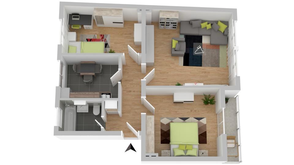 Etagenwohnung Bremen Osterholz - 3 Zimmer, 66 m&sup2;, 152.000&euro; | Angebot:27475072