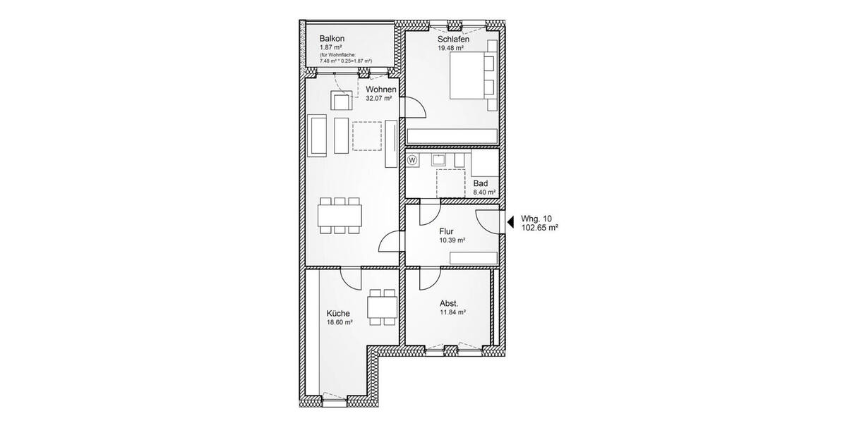 Etagenwohnung Bremen / Osterholz Tenever - 3 Zimmer, 102 m&sup2;, 375.000&euro; | Angebot:23944840