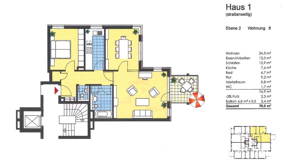 Etagenwohnung Bremen Schwachhausen - 3 Zimmer, 78 m&sup2;, 351.000&euro; | Angebot:27475090