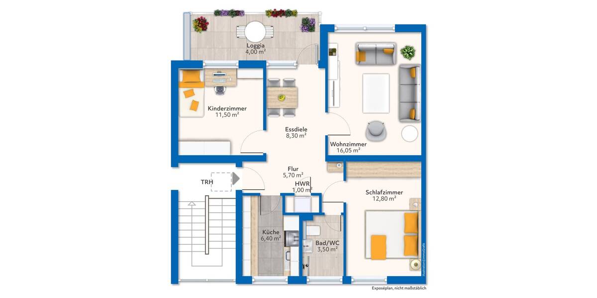 Etagenwohnung Bremen Mittelshuchting - 3 Zimmer, 69 m&sup2;, 149.000&euro; | Angebot:26273914