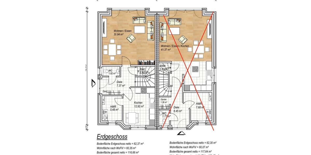 Doppelhaushälfte Achim - 5 Zimmer, 122 m&sup2;, 498.000&euro; | Angebot:26006112