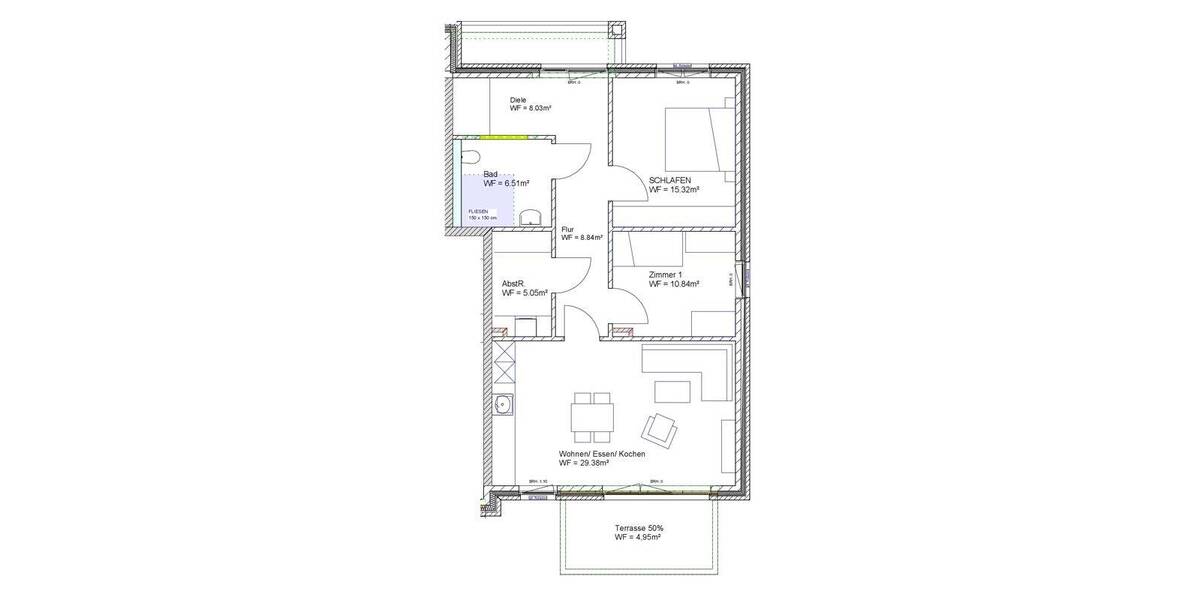 Etagenwohnung Syke - 3 Zimmer, 83 m&sup2;, 1.035&euro; | Angebot:26903842