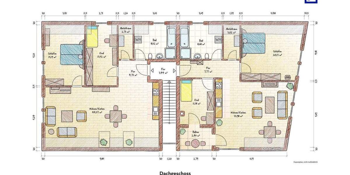 Exklusive 3-Zimmer-Dachgeschosswohnung mit Balkon - Neubau Effizienzhaus 55 in Lilienthal 3 zimmer