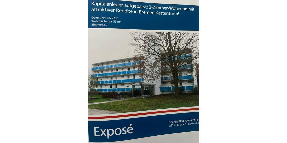 Etagenwohnung Bremen Neustadt - 2 Zimmer, 59 m&sup2;, 149.000&euro; | Angebot:27153429