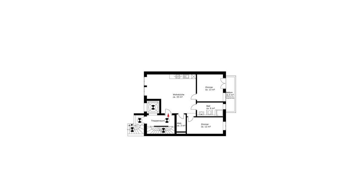 Etagenwohnung Bremen Walle - 3 Zimmer, 69 m&sup2;, 249.000&euro; | Angebot:23967474