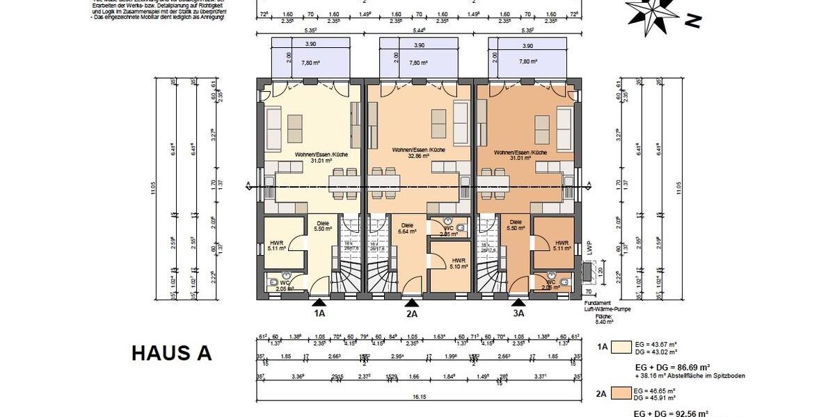 Etagenwohnung Ganderkesee - 3 Zimmer, 92 m&sup2;, 358.500&euro; | Angebot:26501893