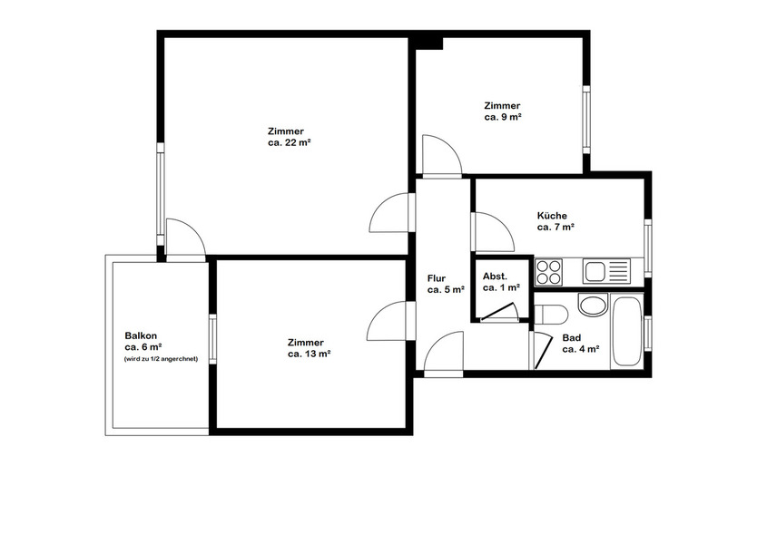 Neustadt Attraktive 3-Zimmer-Wohnung mit Einbauküche