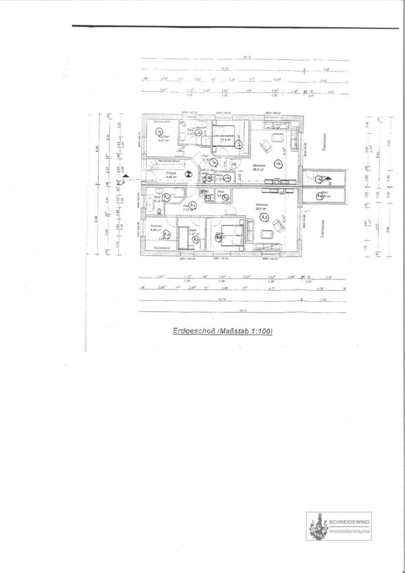 Interessante ETW + Terrasse + Garten + Garage auf 842 m² bezahltem Erbpachtgrundstück 2 zimmer