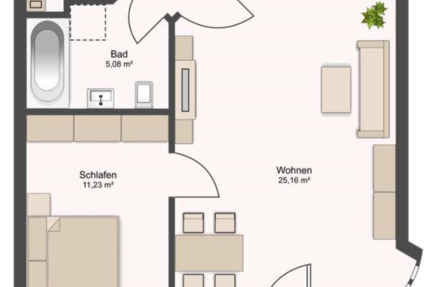 Wohnung im Weidedamm mit kleinem Balkon zimmer