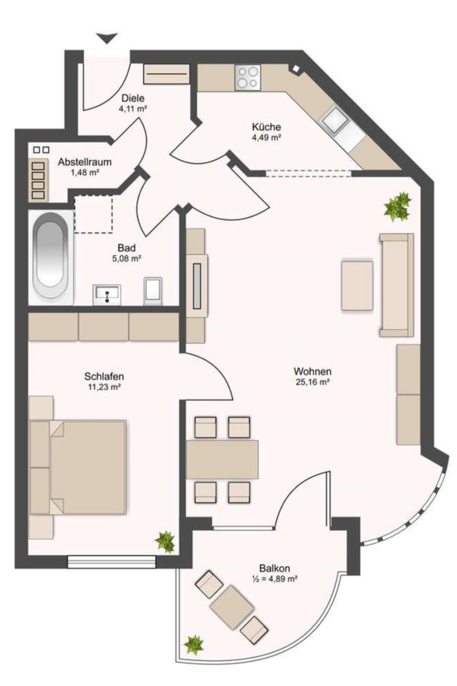 Wohnung im Weidedamm mit kleinem Balkon zimmer