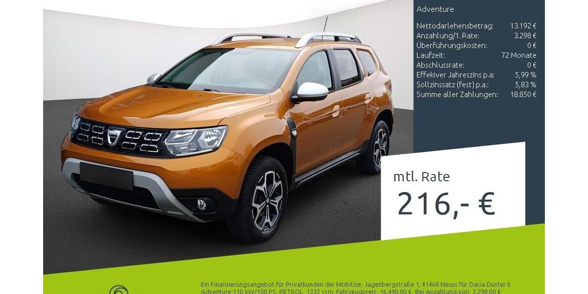 Dacia Duster 37.405 km 16.260 &euro; Stuhr 28816