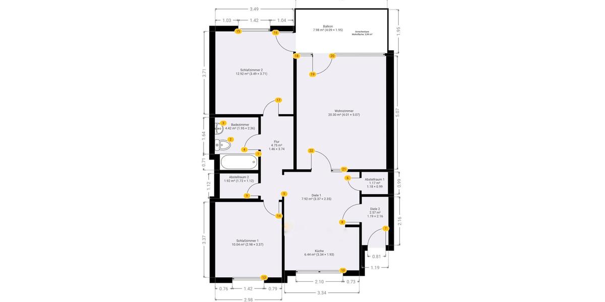 Etagenwohnung Achim - 3 Zimmer, 77 m&sup2;, 185.000&euro; | Angebot:26665975
