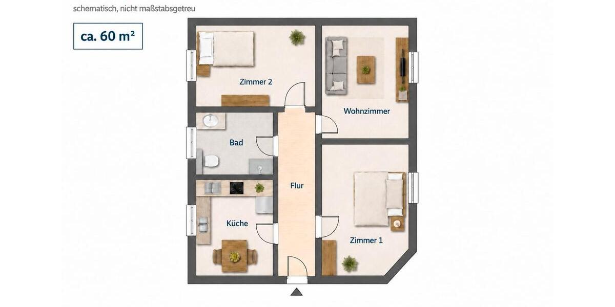 Erdgeschoßwohnung Bremen Walle - 3 Zimmer, 60 m&sup2;, 170.000&euro; | Angebot:27190533