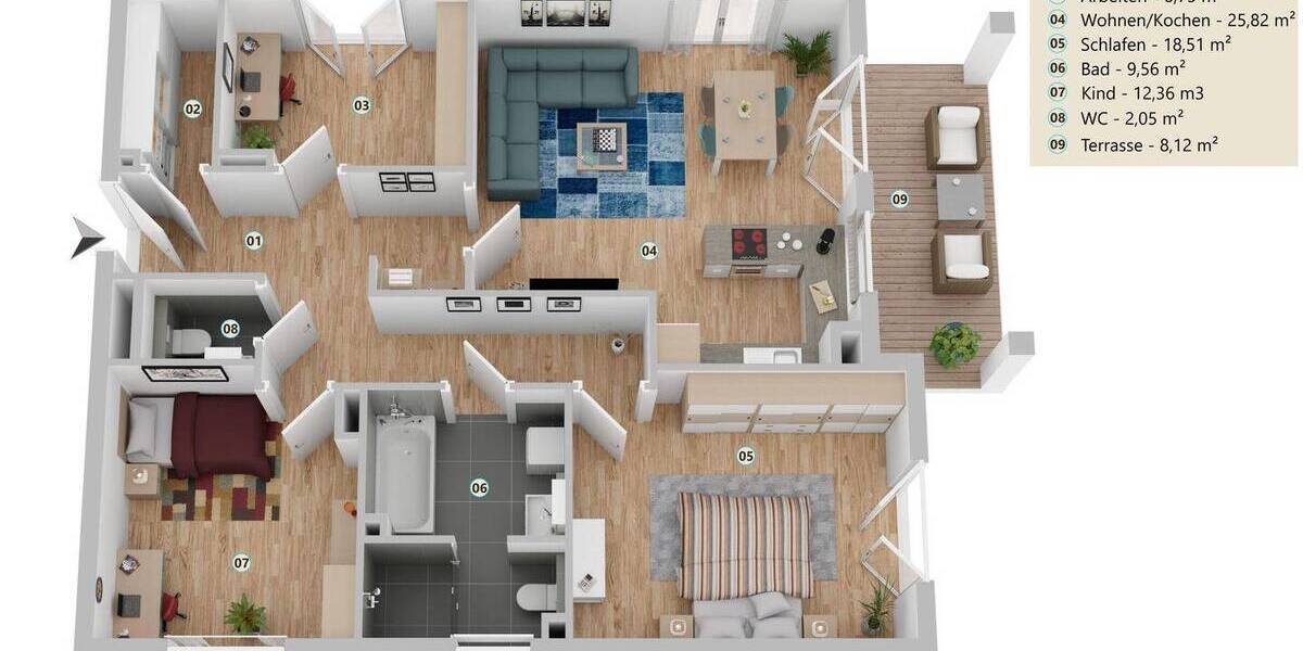 Etagenwohnung Achim Uesen - 4 Zimmer, 100 m&sup2;, 356.000&euro; | Angebot:25770225