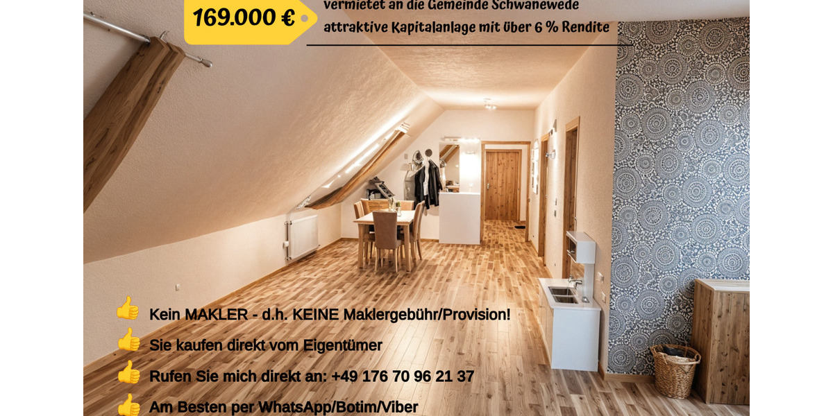 Dachgeschoßwohnung Schwanewede - 4 Zimmer, 135 m&sup2;, 151.000&euro; | Angebot:25124161