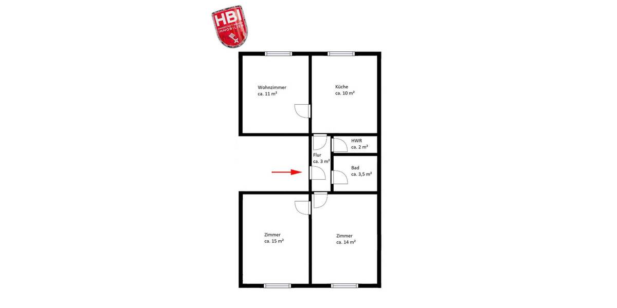 Etagenwohnung Bremen Westend - 3 Zimmer, 61 m&sup2;, 690&euro; | Angebot:26766899