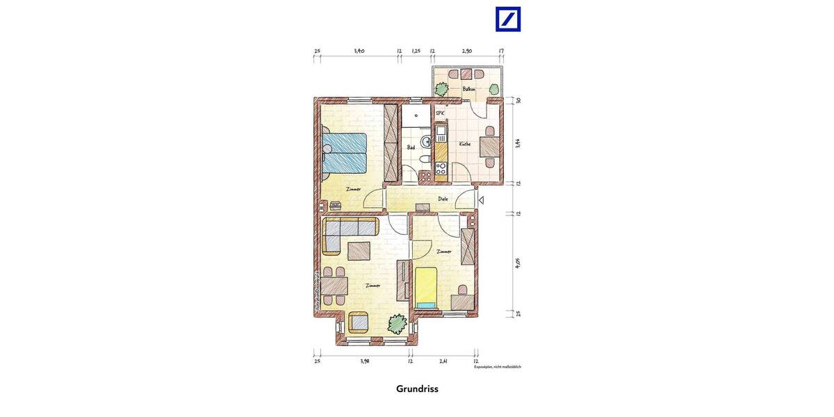 Etagenwohnung Bremen Ohlenhof - 3 Zimmer, 65 m&sup2;, 145.000&euro; | Angebot:26697983