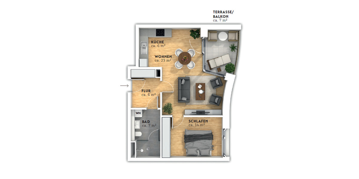 Etagenwohnung Bremen Walle - 2 Zimmer, 62 m&sup2;, 960&euro; | Angebot:25147008