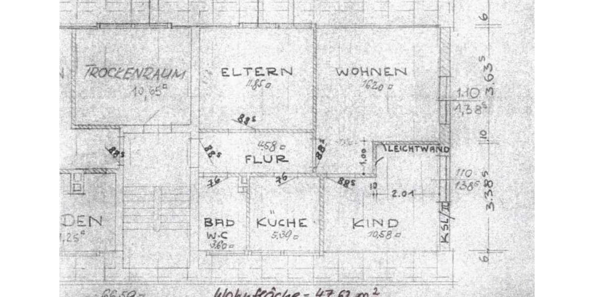 Dachgeschoßwohnung Osterholz-Scharmbeck Scharmbeck - 3 Zimmer, 48 m&sup2;, 455&euro; | Angebot:24876274