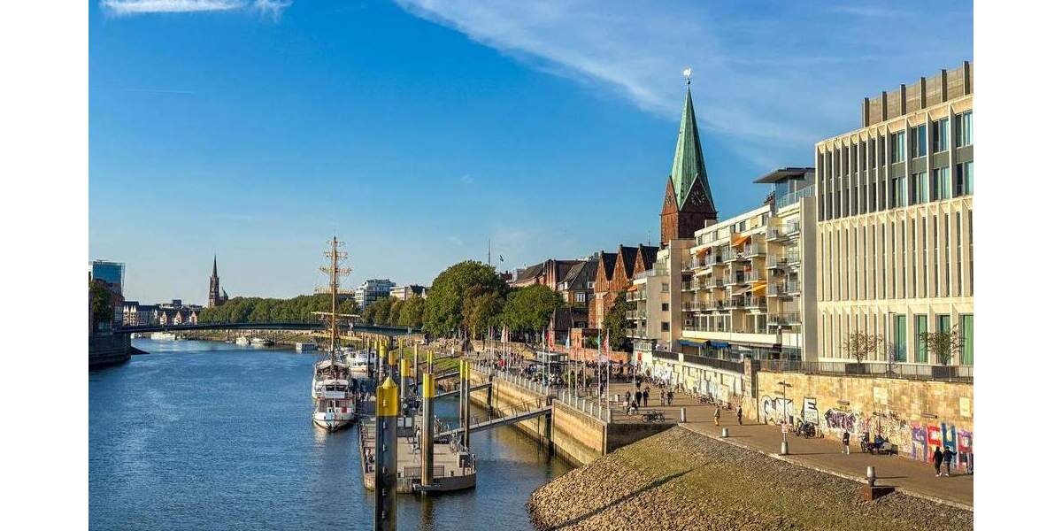 City Repräsentative Gewerbefläche mit Blick auf die Weserpromenade - Arbeiten in Bremer Toplage 1 zimmer