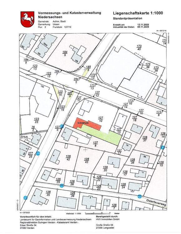 HVV Immobilien: Interessantes Baugrundstück für Gewerbe und Wohnraum zentral in Achim-Uesen zu verkaufen! zimmer