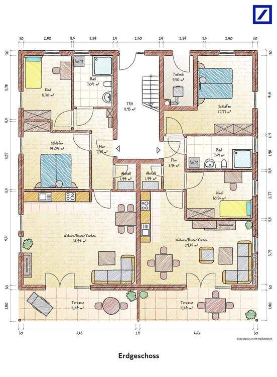 Moderne 3-Zimmer-Eigentumswohnungen im 1. Obergeschoss - Neubauprojekt in Burg, Effizienzhaus 55 3 zimmer