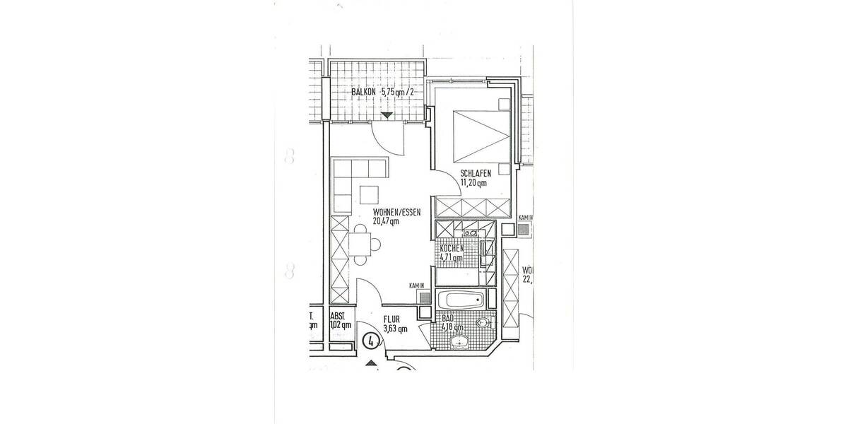 Etagenwohnung Stuhr Brinkum - 2 Zimmer, 48 m&sup2;, 99.000&euro; | Angebot:26514830